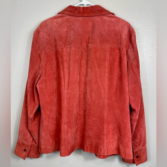 C.J. Banks Leather Suede Snap Front Jacket 1X - Picture 2 of 9
